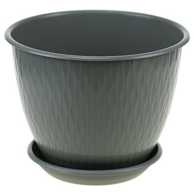 Горшок с поддоном Корсика D19, 2,4 л серый муссон 