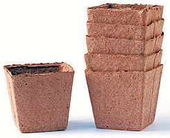 Торфяной горшочек квадратный 90*90 (упаковка 18 шт)