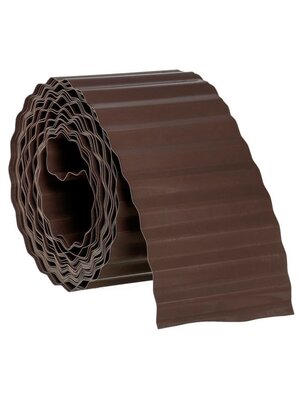 Бордюрная лента Комфорт коричневая 9 м х 20 см (гофрированная)