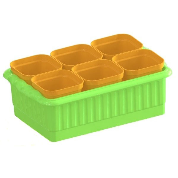 Набор для рассады "Дом и Дача" цветной, стаканчики со съемным дном 6 стаканчиков 247*166*90 мм 